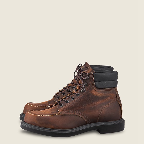 Mens Red Wing Classic Supersole - 6-inchr Rough & Tough Leather - Heritage Boots Dark Brown - FOV876